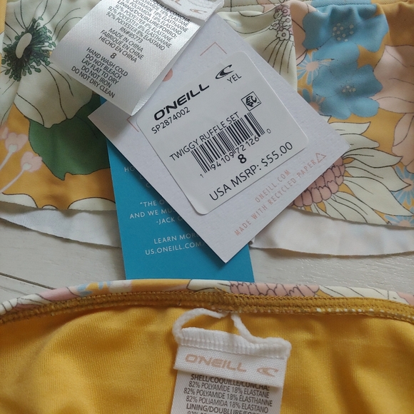 O'Neill NEW Girls Twiggy Ruffle Bikini Top & Bottoms - Picture 10 of 12